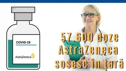 57.600 doze de vaccin AstraZeneca vor ajunge astăzi în țară