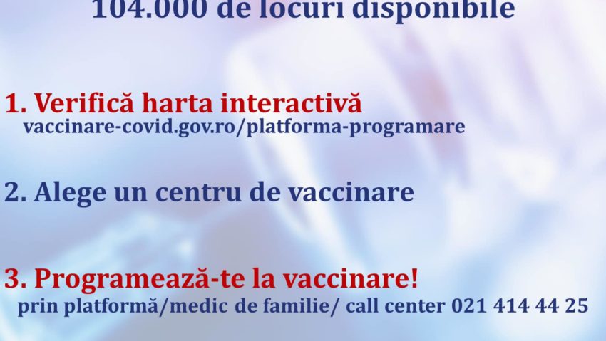 Începând de mâine, vaccinare fără programare cu Vaxzevria (AstraZeneca