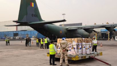 Avionul Fortelor Aeriene Romane, cu ajutoare, a ajuns la New Delhi