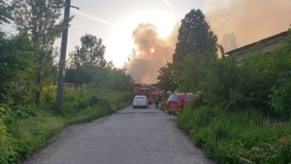 Incendiu la un depozit de paleti pe Soseaua Morarilor