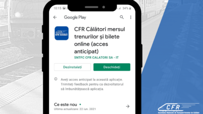 CFR Călători a lansat o aplicație mobilă pentru achiziția de bilete!