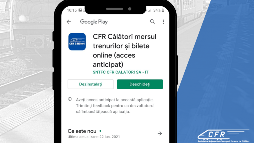 CFR Călători a lansat o aplicație mobilă pentru achiziția de bilete!