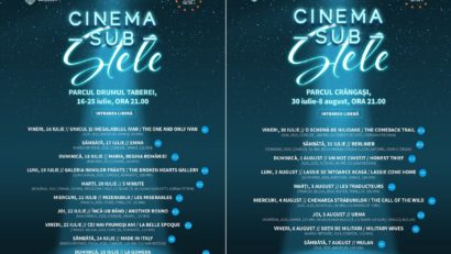 „Cinema sub stele” – proiecții in aer liber