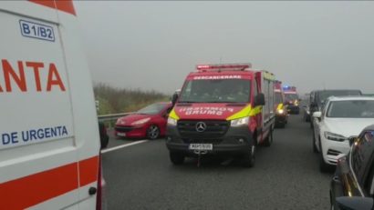 Accident rutier în lanț pe Autostrada A2, spre Constanța. A fost activat planul roșu de intervenție