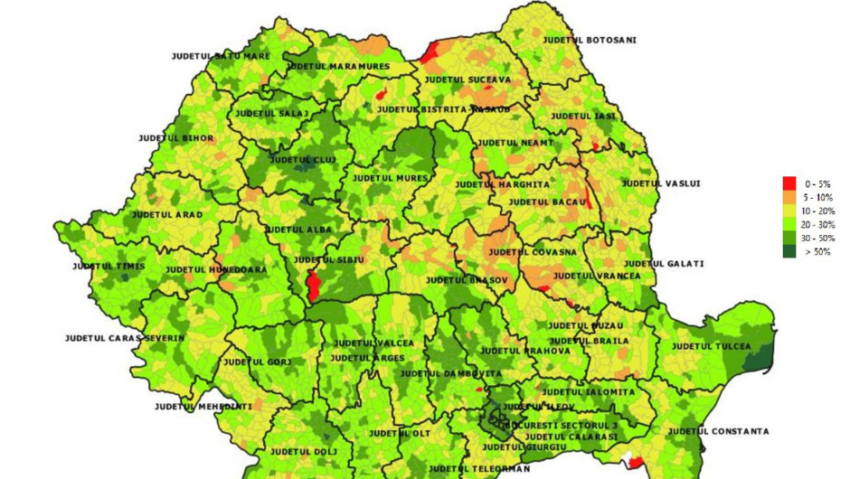 Situația vaccinării în România, pe localități