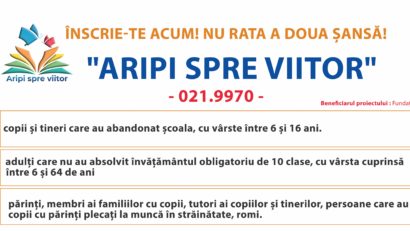 500 de persoane, care au abandonat școala, așteptate să reia cursurile gratuit!