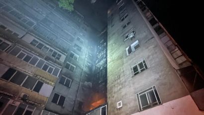 ISUBIF: Incendiu in Ferentari-bloc cu 10 etaje