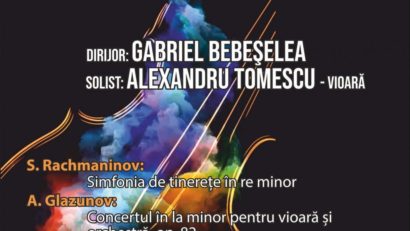 Dirijorul Gabriel Bebeșelea și violonistul Alexandru Tomescu, pe scena Sălii Radio!