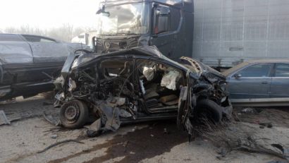 UPDATE: Accident de proportii, pe autostrada M1 din Ungaria