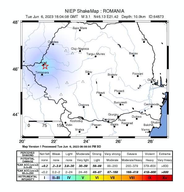 Cutremur cu magnitudinea 5, 3 în Arad