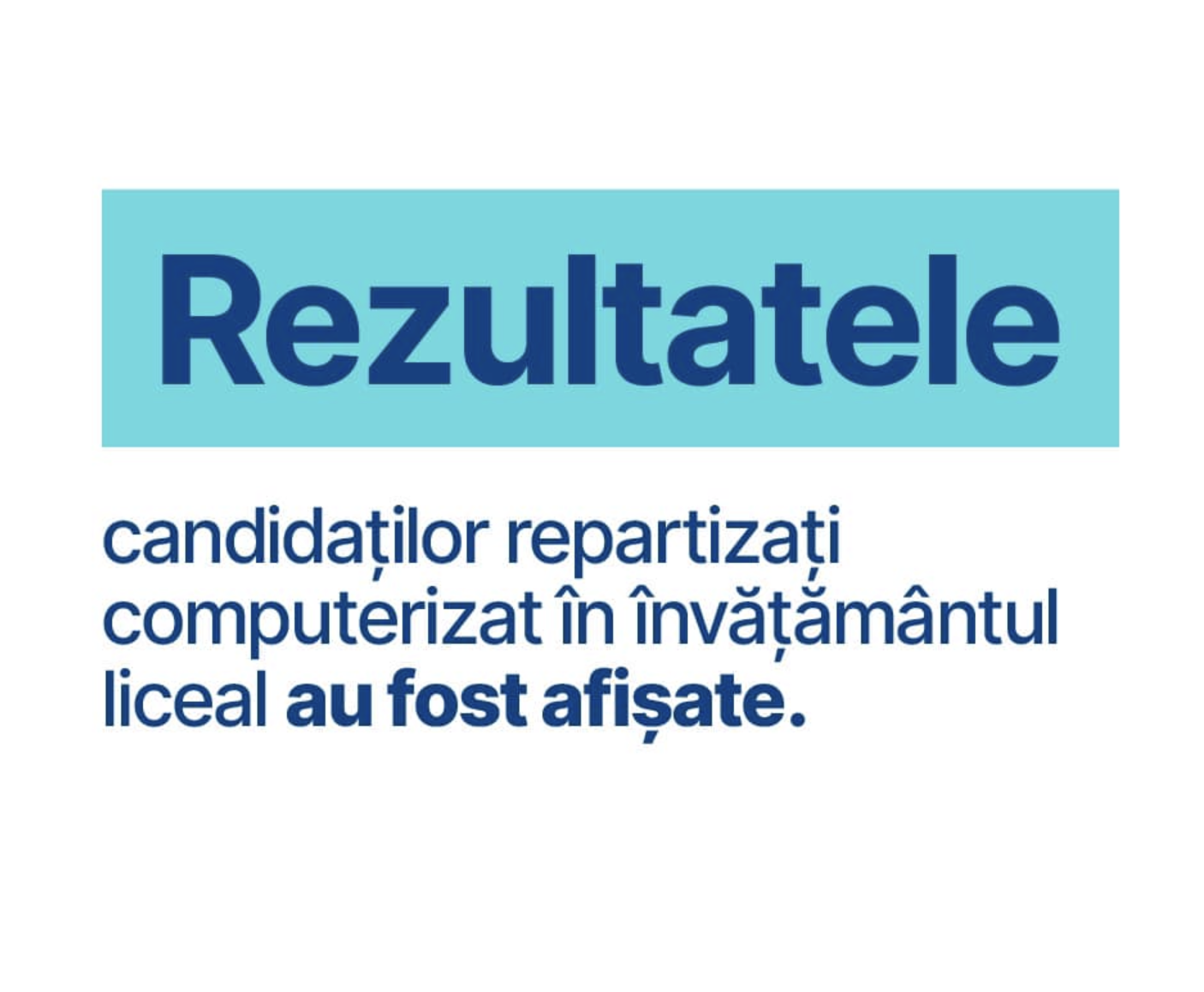 Au fost afișate rezultatele la admitere la liceu