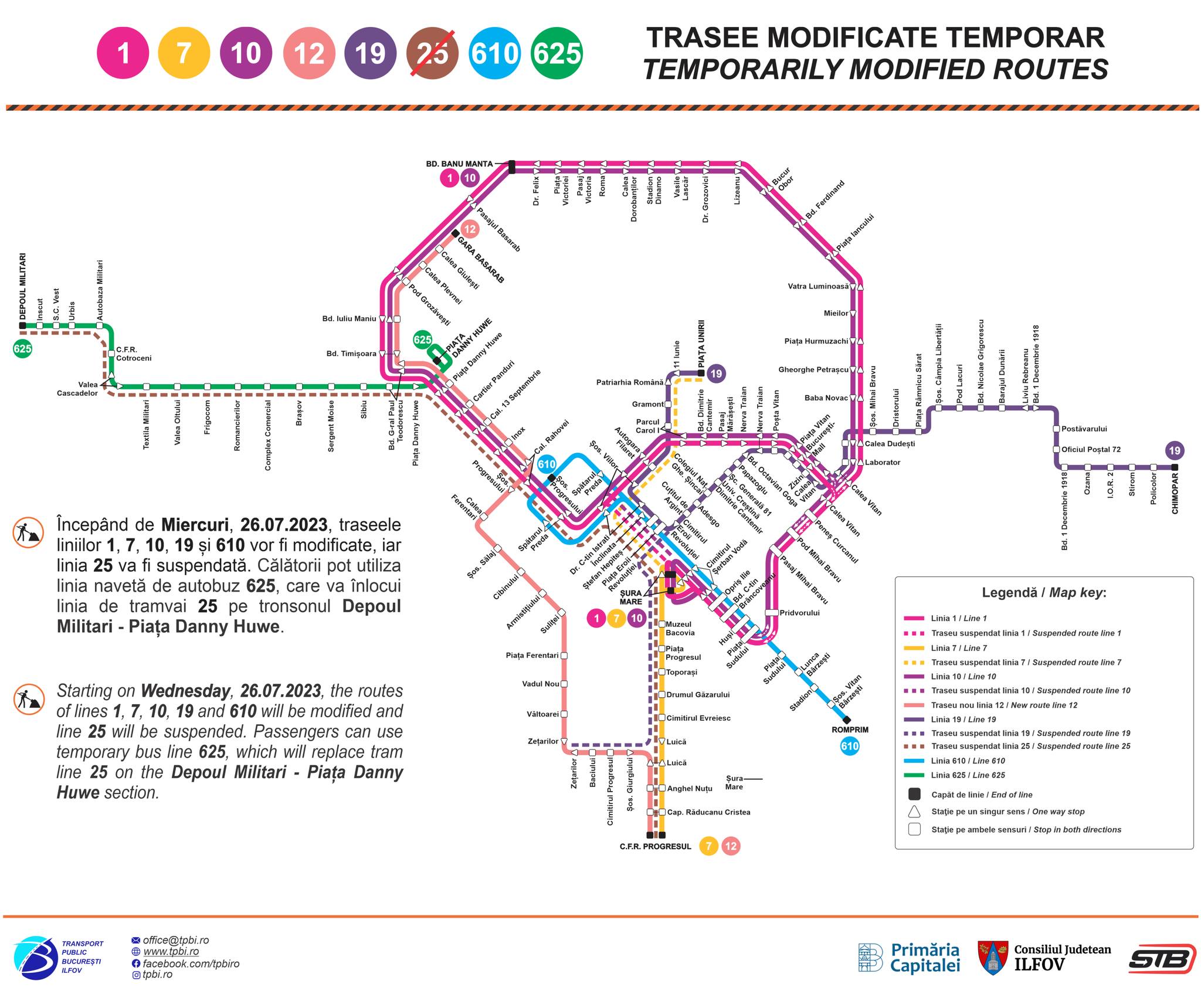 Lucrările din zona Eroii Revoluției modifică circulația mijloacelor de transport în comun!