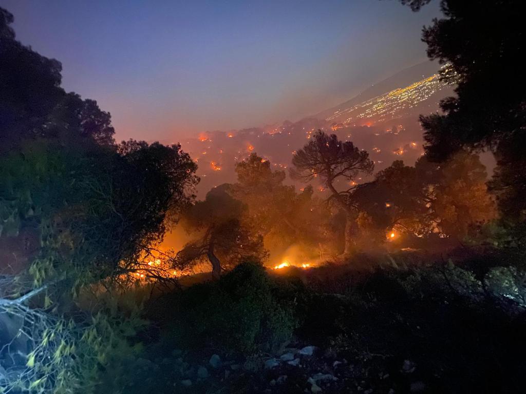 Pompierii români intervin pentru stingerea unui incendiu care ameninţă un parc naţional din Rodos