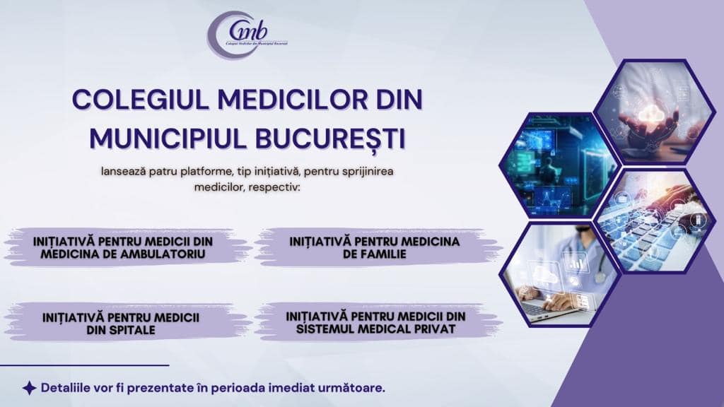 Colegiul Medicilor București lansează patru platforme de inițiativă pentru sprijinirea medicilor