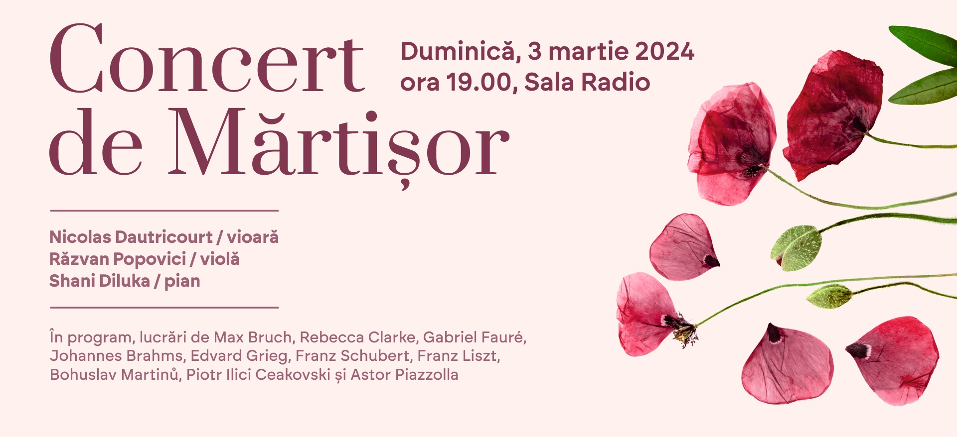 Concert de mărțișor, la Sala Radio, pe 3 martie