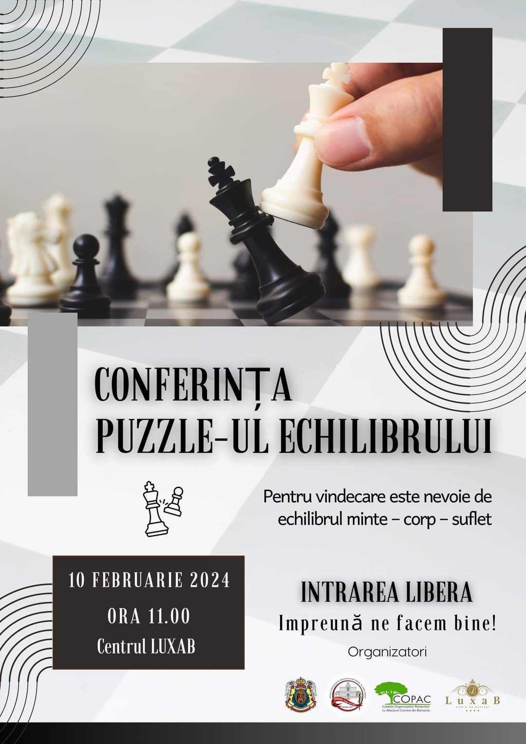 Spitalul Universitar de Urgenţă Militar Central „Dr. Carol Davila”- Conferinţa „Puzzle-ul echilibrului”. Pentru sănătate şi vindecare este nevoie de echilibrul minte – corp – suflet