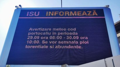 Avertizare de cod portocaliu de ploi şi vânt pentru Bucureşti şi municipiul Ilfov, începând de duminică dimineaţa