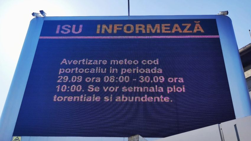 Avertizare de cod portocaliu de ploi şi vânt pentru Bucureşti şi municipiul Ilfov, începând de duminică dimineaţa